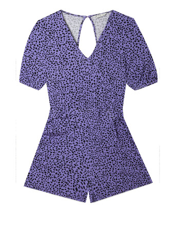 Комбінезон Stradivarius комбінезон-шорти анімалістичні фіолетовий кежуал віскоза