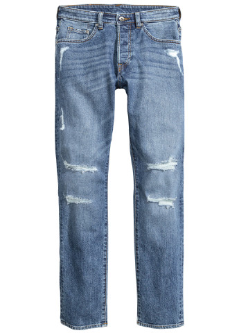 Синие демисезонные прямые джинсы H&M