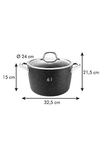 Каструля President Stone 24 см 6 л з кришкою Tescoma (255274111)
