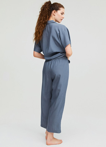 Серо-синяя всесезон пижама (рубашка, брюки) рубашка + брюки H&M