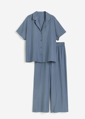 Сіро-синя всесезон піжама (сорочка, штани) рубашка + брюки H&M