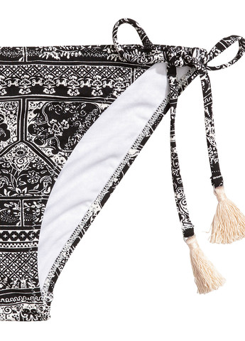 Черно-белые купальные трусики с абстрактным узором H&M