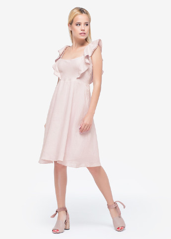 Светло-розовое кэжуал платье клеш MORANDI однотонное