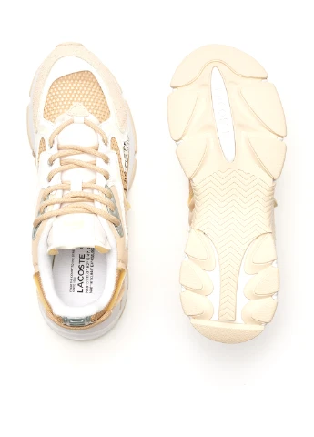 Бежеві кросівки всесезон Lacoste L003 Neo