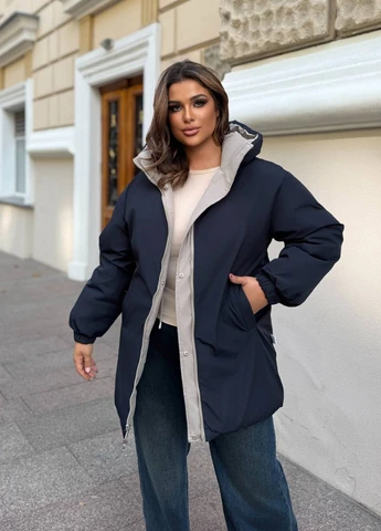 Світло-бежева зимня куртка двостороння No Brand