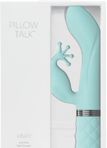 Розкішний вібратор-кролик - Kinky Teal із кристалом Сваровскі, потужний Pillow Talk (254151831)