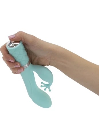 Розкішний вібратор-кролик - Kinky Teal із кристалом Сваровскі, потужний Pillow Talk (254151831)