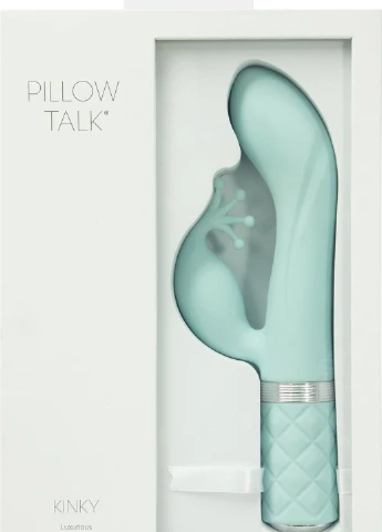 Розкішний вібратор-кролик - Kinky Teal із кристалом Сваровскі, потужний Pillow Talk (254151831)