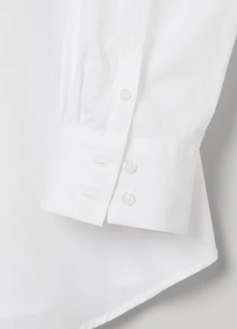 Белая кэжуал рубашка однотонная H&M+
