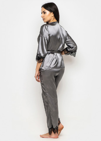 Сірий демісезонний комплект (блуза, штани) Ghazel