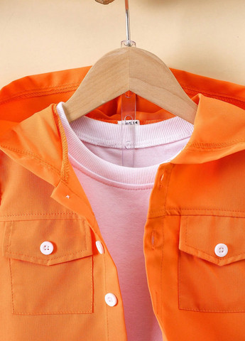 Помаранчевий літній костюм (сорочка, шорти) з шортами SHEIN