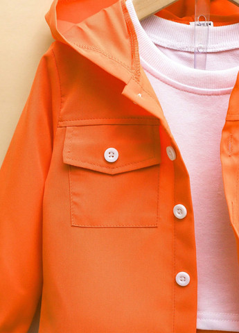 Помаранчевий літній костюм (сорочка, шорти) з шортами SHEIN