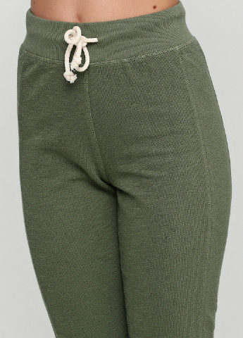 Оливковые спортивные демисезонные зауженные брюки H&M