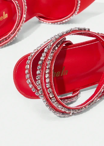 SHEIN Туфлі слінгбекі червоний з текстиль, китай — літо (330486639)