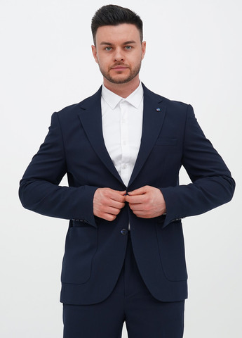 Темно-синій демісезонний костюм (піджак, штани) брючний Trend Collection