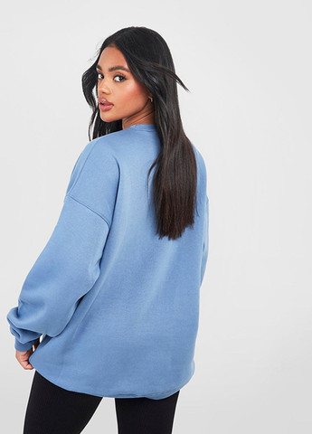 Світло-синій світшот Boohoo напис без декору (308024229)