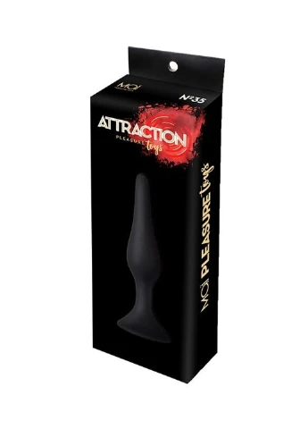 Анальная пробка на присоске Attraction Toys №35 Black, длина 15,5см, диаметр 3,8см MAI (254953892)