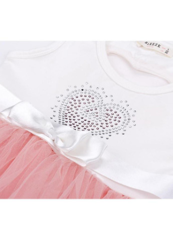 Бежева футболка сарафан з фатіновой спідницею і серцем (10862-104g-peach) Breeze (205765713)
