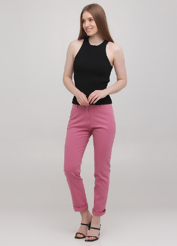 Темно-розовые кэжуал демисезонные зауженные, укороченные брюки Lagrand