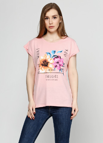 Розовая летняя футболка Kafkame