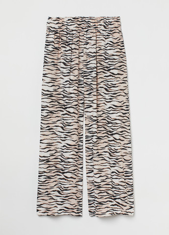 Комбинированные кэжуал демисезонные прямые, укороченные брюки H&M