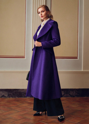 Фіолетове демісезонне Пальто двобортне SHEIN