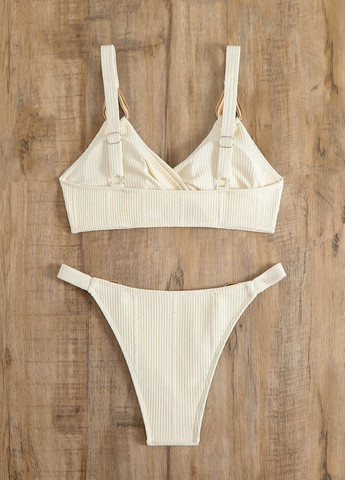 Світло-бежевий демісезонний купальник (ліф, трусики) топ, роздільний SHEIN