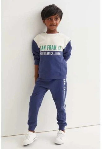 Спортивный костюм (свитшот и джогеры) 140 см 9-10 лет Синий H&M 10S221 (252297998)