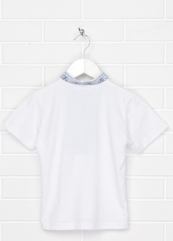 Белая летняя футболка с коротким рукавом ЕтноМодерн