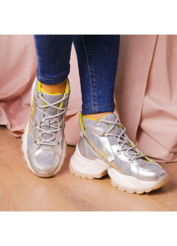Осенние ботинки женские rowan 2395 235 серебро Fashion из искусственной кожи