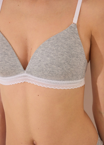 Сірий бюстгальтер Women'secret без кісточок бавовна