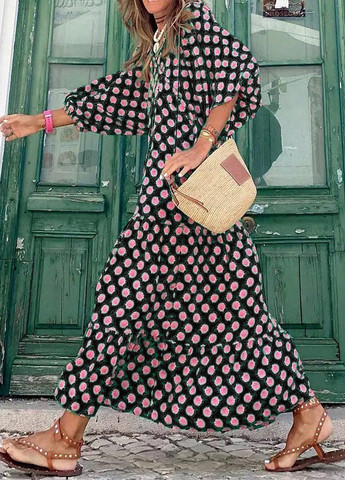 Комбинированное кэжуал платье SHEIN розы