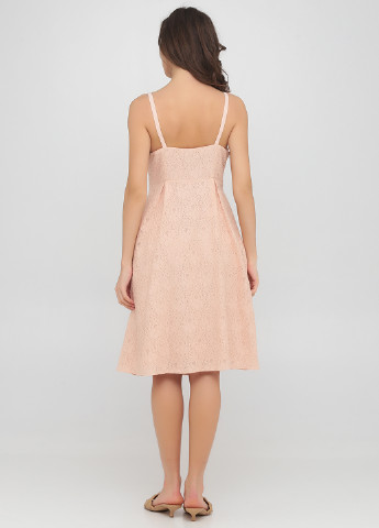 Светло-розовое кэжуал платье с открытой спиной, клеш Only однотонное