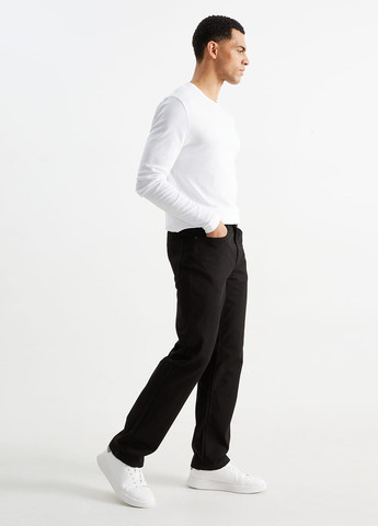 Черные демисезонные прямые джинсы C&A