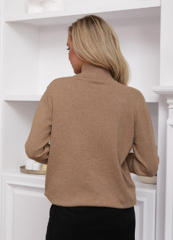 Темно-бежевый демисезонный светр жіночий пуловер ISSA PLUS WN20-46