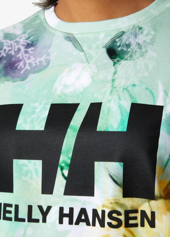 Зелений світшот 34261-406 Helly Hansen малюнок без декору (319358986)