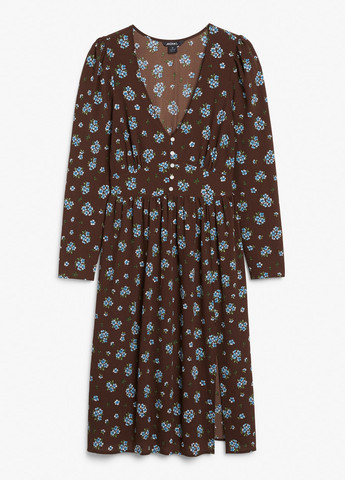 Коричнева кежуал сукня кльош Monki з квітковим принтом