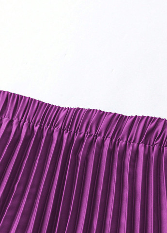 Фиолетовая офисная, кэжуал однотонная юбка SHEIN а-силуэта (трапеция), плиссе