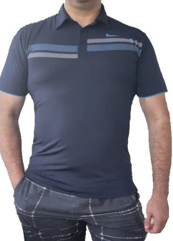Темно-синяя мужская футболка поло Nike