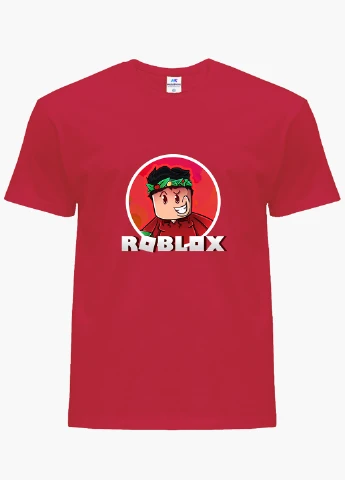 Красная демисезонная футболка детская роблокс (roblox)(9224-1225) MobiPrint