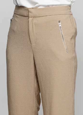 Бежевые кэжуал демисезонные зауженные брюки Vila