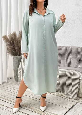 М'ятна святковий, кежуал сукня а-силует, сукня-сорочка SHEIN в смужку