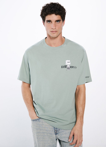 Сіро-зелена футболка Springfield