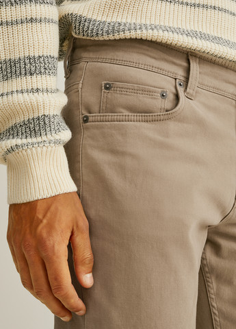 Бежевые кэжуал демисезонные прямые брюки C&A