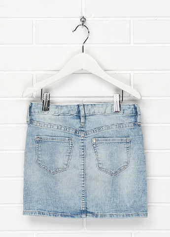Голубая джинсовая однотонная юбка H&M мини
