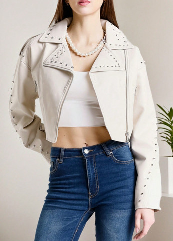 Біла демісезонна куртка косуха SHEIN