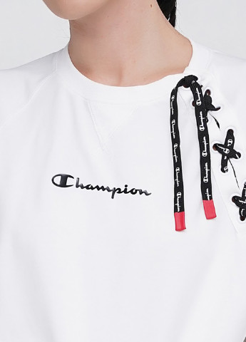 Свитшот Champion - Прямой крой логотип белый спортивный хлопок - (184208495)