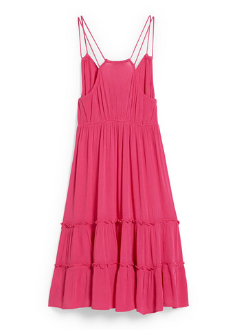 Малиновое кэжуал платье а-силуэт C&A однотонное