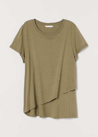 Хакі (оливкова) літня футболка для годуючих H&M