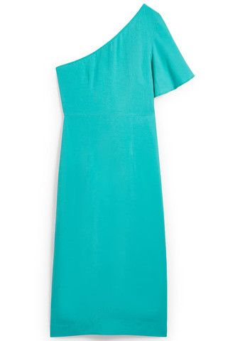 Бірюзова кежуал сукня на одне плече C&A однотонна